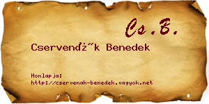 Cservenák Benedek névjegykártya
